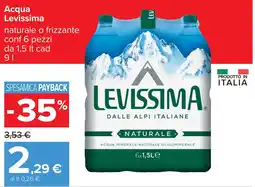 Carrefour Acqua Levissima offerta