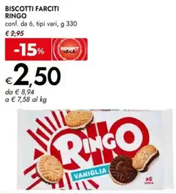Bennet Biscotti farciti RINGO conf. da 6, tipi vari offerta