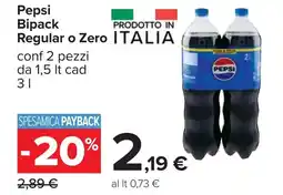Carrefour Pepsi Bipack Regular o Zero offerta
