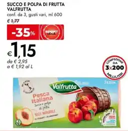 Bennet Succo e polpa di frutta VALFRUTTA conf. da 3, gusti vari offerta