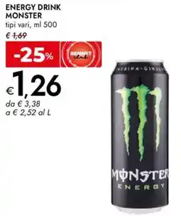 Bennet Energy drink MONSTER tipi vari, offerta