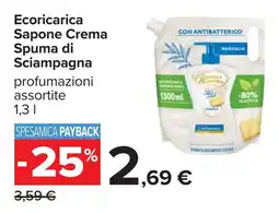 Carrefour Ecoricarica Sapone Crema Spuma di Sciampagna offerta