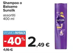 Carrefour Shampoo o Balsamo Sunsilk offerta