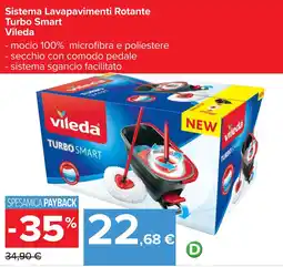 Carrefour Sistema Lavapavimenti Rotante Turbo Smart Vileda offerta