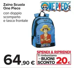 Carrefour Zaino Scuola One Piece offerta