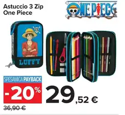 Carrefour Astuccio 3 Zip One Piece offerta