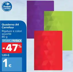 Carrefour Quaderno A4 Carrefour offerta