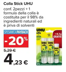 Carrefour Colla Stick UHU offerta