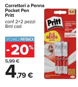 Carrefour Correttori a Penna Pocket Pen Pritt offerta