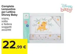 Carrefour Completo Lenzuolino per Lettino Disney Baby offerta