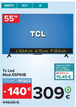 Carrefour TCL Tv Led Mod.55P61B offerta