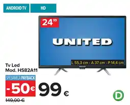 Carrefour UNITED Tv Led Mod. HS82A11 offerta