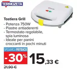 Carrefour TERMOZETA Tostiera Grill offerta