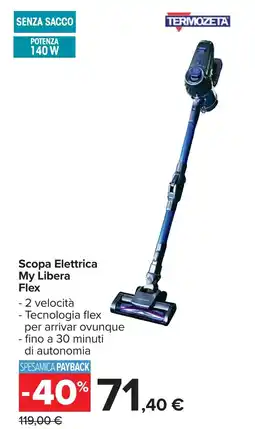 Carrefour TERMOZETA Scopa Elettrica My Libera Flex offerta