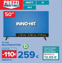 Carrefour INNO-HIT Tv Led Mod IH50UHTZN offerta