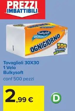 Carrefour Tovaglioli 30X30 1 Velo Bulkysoft offerta