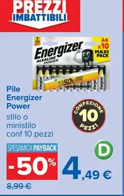 Carrefour Pile Energizer Power offerta