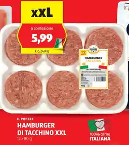 ALDI Il podere hamburger di tacchino xxl offerta