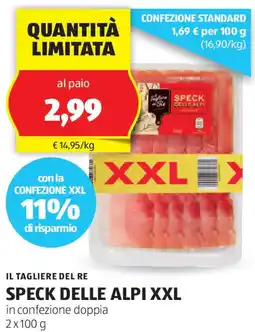 ALDI Il tagliere del re speck delle alpi xxl in confezione doppia offerta