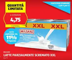 ALDI Milsani latte parzialmente scremato xxl offerta