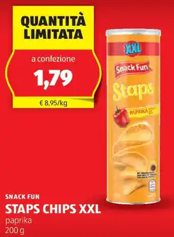 ALDI SNACK FUN Staps chips xxl paprika offerta