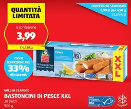 ALDI Golden seafood bastoncini di pesce xxl 10 pezzi offerta