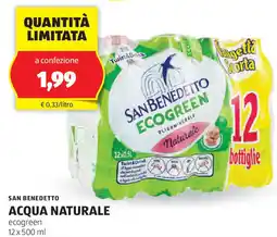 ALDI SAN BENEDETTO Acqua naturale ecogreen offerta