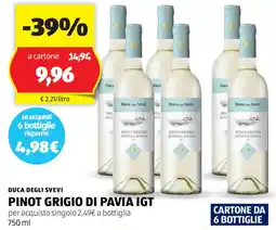 ALDI Duca degli svevi PINOT GRIGIO DI PAVIA IGT offerta