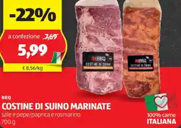ALDI Bbq costine di suino marinate sale e pepe/paprica e rosmarino offerta