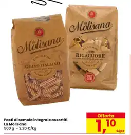 Eurospar Pasti di semola integrale assortiti La Molisana offerta