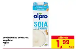 Eurospar Bevanda alla Soia 100% vegetale Alpro offerta