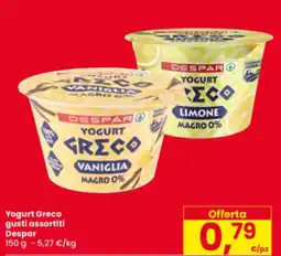 Eurospar Yogurt Greco gusti assortiti Despar offerta
