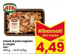 Eurospar Kebab di pollo tagliato in sfoglie Aia offerta