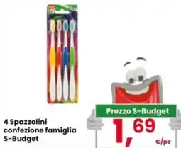 Eurospar 4 Spazzolini confezione famiglia S-Budget offerta