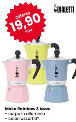 Eurospar BIALETTI Moka Rainbow 3 tazze offerta