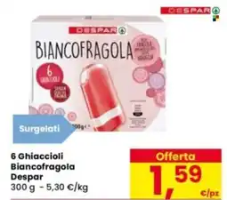 Eurospar 6 Ghiaccioli Biancofragola Despar offerta
