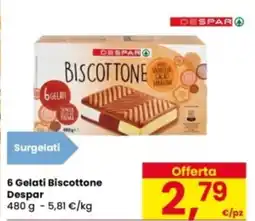 Eurospar 6 Gelati Biscottone Despar offerta