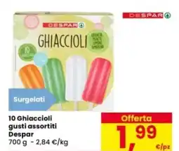 Eurospar 10 Ghiaccioli gusti assortiti Despar offerta