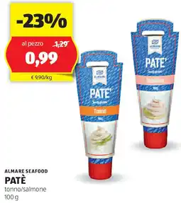 ALDI ALMARE SEAFOOD PATÈ tonno/salmone offerta