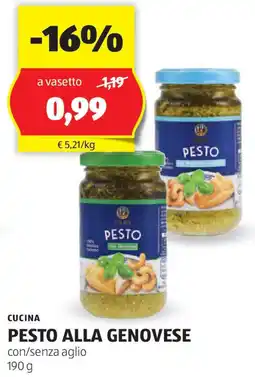 ALDI Cucina pesto alla genovese con/senza aglio offerta