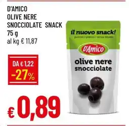 Famila D'AMICO OLIVE NERE SNOCCIOLATE SNACK offerta