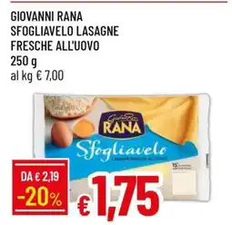 Famila GIOVANNI RANA SFOGLIAVELO LASAGNE FRESCHE ALL'UOVO offerta