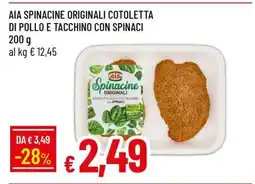 Famila AIA Spinacine Originali Cotoletta di Pollo e Tacchino con Spinaci offerta