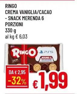 Famila Ringo Crema Vaniglia/Cacao - Snack Merenda 6 Porzioni offerta