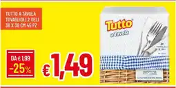 Famila TUTTO A TAVOLA TOVAGLIOLI 2 VELI 38 X 38 CM 45 PZ offerta