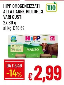 Famila HIPP OMOGENEIZZATI ALLA CARNE BIOLOGICI VARI GUSTI offerta