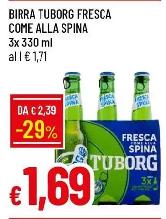 Famila BIRRA TUBORG FRESCA COME ALLA SPINA offerta