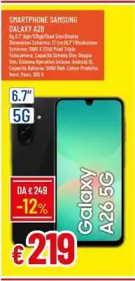 Famila SMARTPHONE SAMSUNG GALAXY A26 offerta