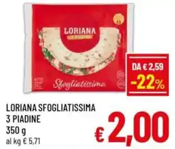 A&O Loriana sfogliatissima 3 piadine offerta
