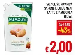 A&O Palmolive ricarica sapone liquido mani latte e mandorla offerta